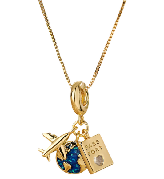 Viajeras Necklace Pasaporte y Cámara